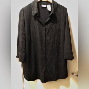 White Stag Women's Black Crinkle Tunic